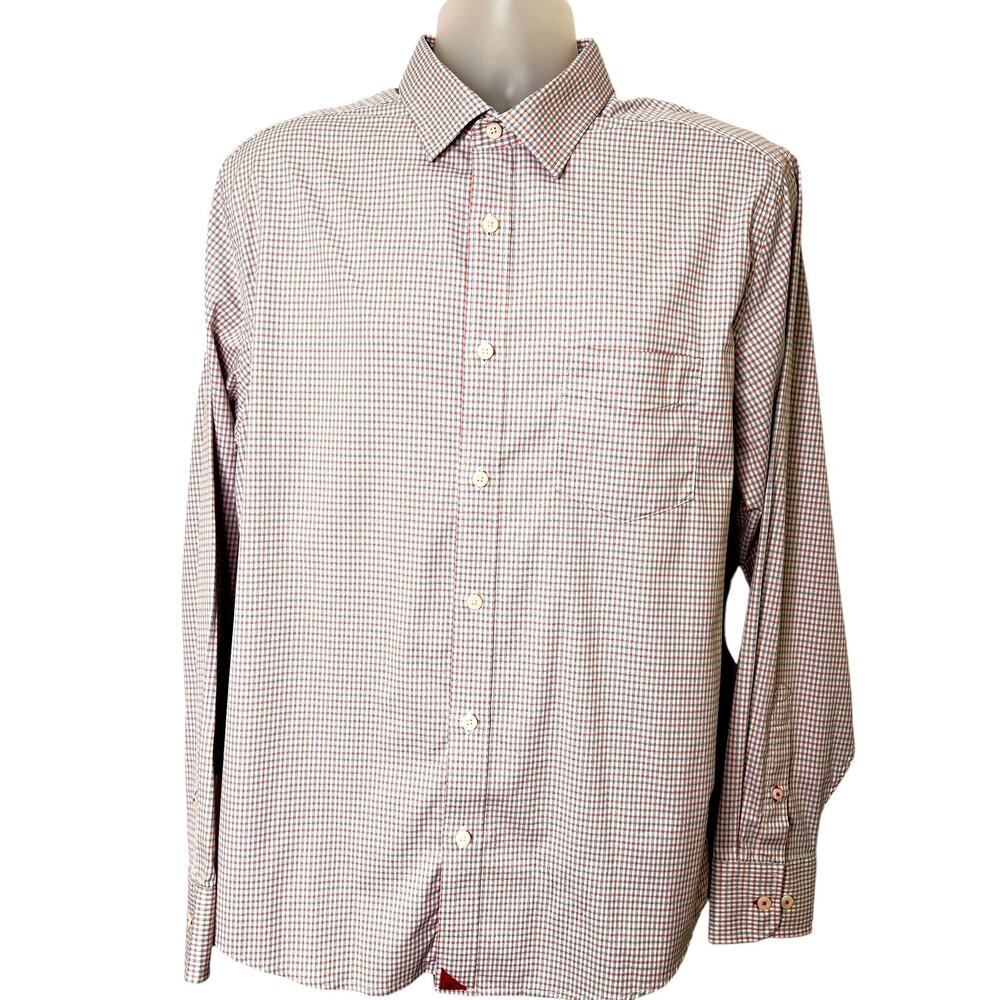UNTUCKit Russell Slim Fit Blue Red Plaid Long Sleeve Button Down Shirt XL Slim